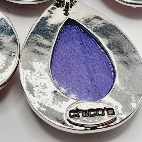 Chico’s Purple Lavender Teardrop Pendant Necklace 22” Suede Cord - Picture 8 of 10